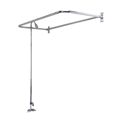Barclay Poducts Code Spout "D" Rod Clawfoot Shower Unit Polished Chrome in White Background