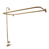 Barclay Poducts Code Spout "D" Rod Clawfoot Shower Unit Polished Brass in White Background