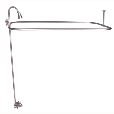 Barclay Products Converto Rectangular Shower Unit with Side Wall Support Brushed Nickel in White Background
