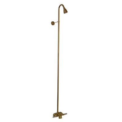 Barclay Products 4195-PB Washerless Diverter Bathcock with Riser and Showerhead Polished Brass in White Background