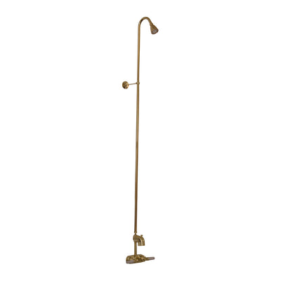 Barclay Products 4199-PB Diverter Bathcock with Riser and Showerhead Polished Brass in White Background