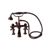 Barclay Products Clawfoot Tub Rim-Mounted Filler with Hand-Held Shower – Metal Cross Handles Oil Rubbed Bronze in White Background