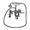 Barclay Products Clawfoot Rim-Mounted Filler with Hand-Held Shower – Metal Lever Handles Polished Chrome in White Background