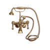 Barclay Products Tub Wall-Mounted Filler with Hand-Held Shower – Metal Lever 2 Handles Polished Brass in White Background