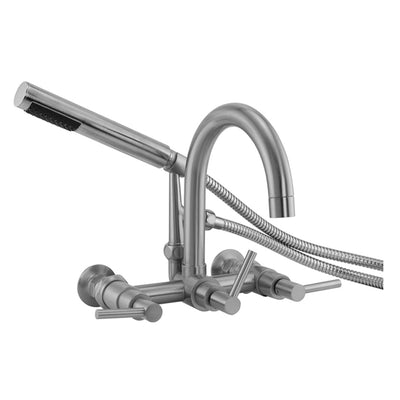 Barclay Products 7088-ML-CP Clawfoot Tub Filler – Gooseneck Spout & Lever Handles Polished Chrome in White Background