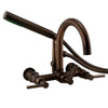 Barclay Products 7088-ML-ORB Clawfoot Tub Filler – Gooseneck Spout & Lever Handles Oil Rubbed Bronze in White Background