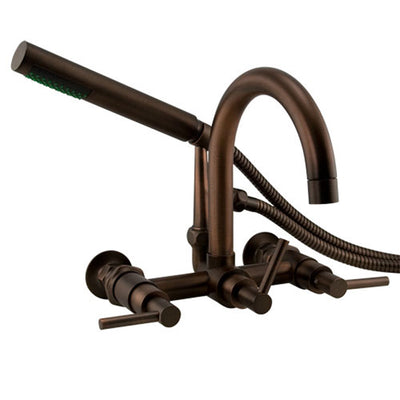 Barclay Products 7088-ML-ORB Clawfoot Tub Filler – Gooseneck Spout & Lever Handles Oil Rubbed Bronze in White Background