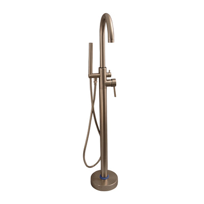 Barclay Products 7901-BN Belmore Freestanding Tub Filler – 46-1/2″ Brushed Nickel in White Background