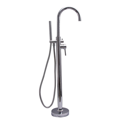 Barclay Products 7912-CP Branson Freestanding Thermostatic Tub Filler Polished Chrome in White Background