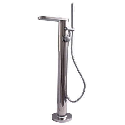 Barclay Products 7956 McWay Freestanding Thermostatic Tub Filler in White background