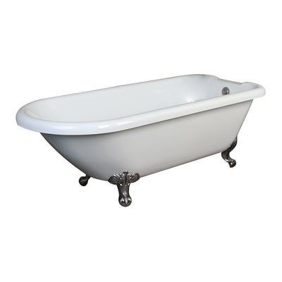Barclay Products Beaumont Acrylic Roll Top, 70" - Affordable Cheap Freestanding Clawfoot Bathtubs Tub