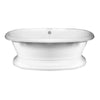 Barclay Cordoba Acrylic Double Roll 7" Drillings Freestanding Clawfoot Bathtub front view white background