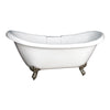 Barclay Products Monique Acrylic Dbl Slipper, 7" Faucet Drillings - Affordable Cheap Freestanding Clawfoot Bathtubs Tub