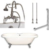 Cambridge Plumbing Acrylic Double Ended Clawfoot Bathtub 70" X 30" with 7" Deck Mount Faucet Drillings and Complete Plumbing Package - Affordable Cheap Freestanding Clawfoot Bathtubs Tub
