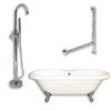 Cambridge Plumbing ADE-150-PKG-CP-NH Acrylic Double Ended Clawfoot Bathtub 70" by 30" with no Faucet Drillings and Polished Chrome Plumbing Package - Affordable Cheap Freestanding Clawfoot Bathtubs Tub