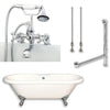 Cambridge Plumbing Acrylic Double Ended Bathtub 70" X 30" with 7" Deck Mount Faucet Drillings and Faucet Complete Polished Chrome Plumbing Package - Affordable Cheap Freestanding Clawfoot Bathtubs Tub