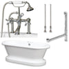 Cambridge Plumbing ADEP-463D-6-PKG Acrylic Double Ended Pedestal Bathtub 70" x 30" with 7 inch Deck Mount Faucet Drillings Complete Plumbing Package - Affordable Cheap Freestanding Clawfoot Bathtubs Tub