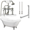 Cambridge Plumbing ADES-463D-6-PKG-CP-7DH Acrylic Double Ended Slipper Bathtub 68" X 28" with 7" Faucet Drillings and Polished Chrome Plumbing Package - Affordable Cheap Freestanding Clawfoot Bathtubs Tub