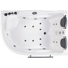 EAGO AM124ETL-L 71" Double Corner Acrylic White Jetted Whirlpool Tub Top View White Background