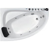 EAGO AM161-R 59" Single Person Corner White Acrylic Whirlpool BathTub - Affordable Cheap Freestanding Clawfoot Bathtubs Tub