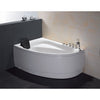 EAGO AM161-R 59" Single Person Corner White Acrylic Whirlpool Freestanding Bathtubs Front View in Bathroom