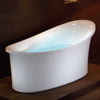 EAGO AM1800 Six Foot White Freestanding Air Bubble Bathtub Front View in Bathroom