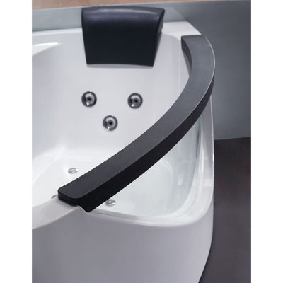 EAGO AM198-L 5' Left Drain Rounded Clear Modern Corner Whirlpool Bath Tub - Affordable Cheap Freestanding Clawfoot Bathtubs Tub