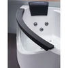 EAGO AM198-R 5' Right Drain Rounded Clear Modern Corner Whirlpool Freestanding Bathtubs Side View In Bathroom
