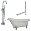 Cambridge Plumbing AST61-150-PKG-CP-NH Acrylic Slipper Bathtub 61" X 28" with No Faucet Drillings and Complete Polished Chrome Plumbing Package - Affordable Cheap Freestanding Clawfoot Bathtubs Tub