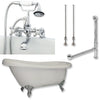 Cambridge Plumbing AST61-463D-2-PKG Acrylic Slipper Bathtub 61" X 28" with 7" Deck Mount Faucet Drillings and Complete Plumbing Package - Affordable Cheap Freestanding Clawfoot Bathtubs Tub
