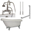 Cambridge Plumbing Acrylic Slipper Bathtub 61" X 28" with 7" Deck Mount Faucet Drillings and Complete Plumbing Package - Affordable Cheap Freestanding Clawfoot Bathtubs Tub