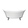 Barclay Mena 68″ Acrylic Freestanding Tub – No Faucet Holes Brushed Nickel Front View in White Background