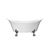 Barclay Melody 68″ Acrylic Freestanding Tub – No Faucet Holes Brushed Nickel in White Background