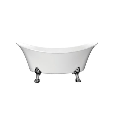 Barclay Melody 68″ Acrylic Freestanding Tub – No Faucet Holes Brushed Nickel in White Background