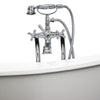A & E Bath and Shower Dorya Acrylic 69" All-in-One Clawfoot Tub Kit Freestanding Clawfoot Bathtubs Tub Faucet Front View White Background