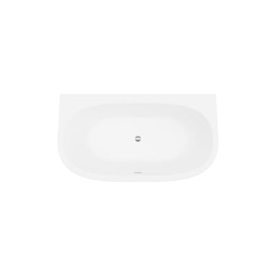 A&E Bath and Shower Alta 67" Wall Mount Freestanding Tub No Faucet Top View in White Background