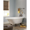 Giagni Brighton 60" Roll Top Tub White with Drain Freestanding Clawfoot Bathtubs Front View in Bathroom