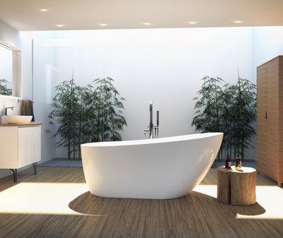 A & E Bath and Shower Riviera 67" Premium Oval Freestanding Bathtub