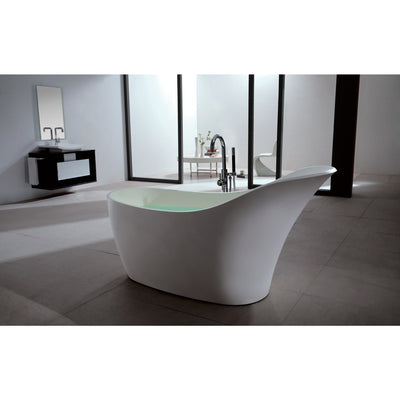 Control Brand True Solid Surface Soaking Tub - “Slipper” - Affordable Cheap Freestanding Clawfoot Bathtubs Tub