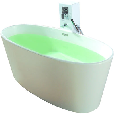 Control Brand True Solid Surface Soaking Tub - “Vinyasa” - Affordable Cheap Freestanding Clawfoot Bathtubs Tub