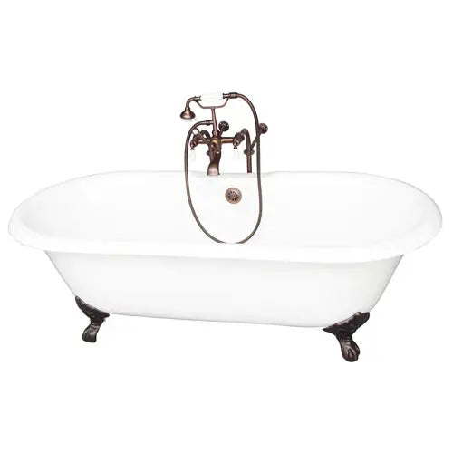 Barclay - Columbus 61" Cast Iron Double Roll Top Tub Kit - Oil Rubbed Bronze Accessories