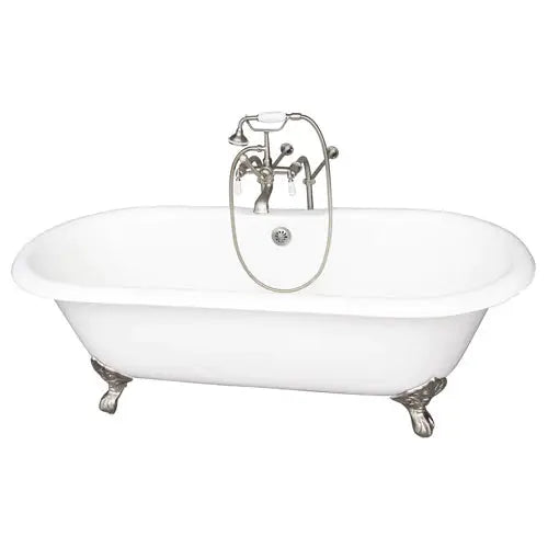 Barclay - Columbus 61" Cast Iron Double Roll Top Tub Kit - Polished Nickel Accessories Barclay Products