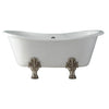 Barclay Products Markus Cast Iron Double Slipper Tub, 66", White - Affordable Cheap Freestanding Clawfoot Bathtubs Tub