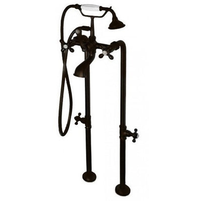 Cambridge Plumbing Clawfoot Tub Freestanding British Telephone Faucet & Hand Held Shower Combo - Affordable Cheap Freestanding Clawfoot Bathtubs Tub