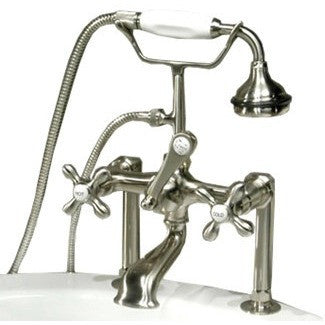 Cambridge Plumbing Clawfoot Tub 6" Deck Mount Brass Faucet with Hand Held Shower - Affordable Cheap Freestanding Clawfoot Bathtubs Tub