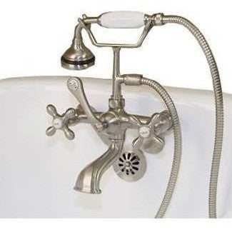 Cambridge Plumbing Clawfoot Tub Wall Mount British Telephone Faucet with Hand Held Shower - Affordable Cheap Freestanding Clawfoot Bathtubs Tub