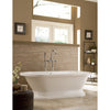 Giagni Capri 67" White Oval Tub with Pedestal Base & Drain Freestanding Clawfoot Bathtubs Front View in Bathroom