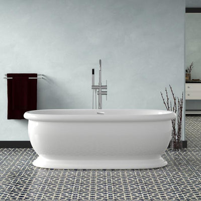 Barclay - Claremont 69" Acrylic Double Roll Top Tub with Integral Drain and Overflow - ATDRN69BIG