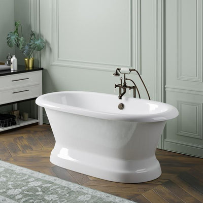 Barclay CTDRN60B-WH Conrad Cast Iron Double Roll Freestanding Tub