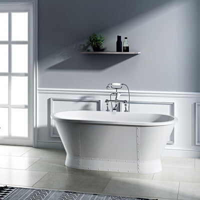 Barclay - Coventry 66" Acrylic Tub with Integrated Drain and Overflow - ATDRN66B-WH